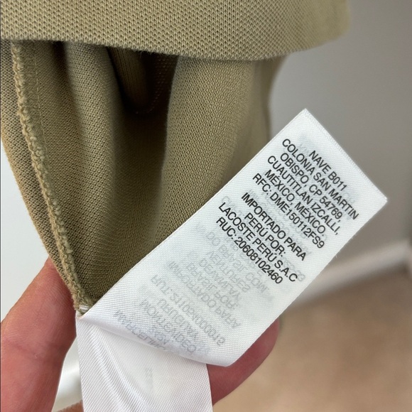 Lacoste Men's Monotone Taupe/Light Olive Polo Shirt - Size 4XL - Picture 6 of 8
